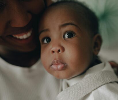 african american mom and baby close up