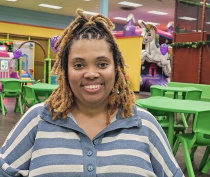 ms helina peters at trex playland for foster care awareness event